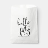 Hallo Vijftig minimalistische 50ste verjaardagsfee Bedankzakje (Voorkant)