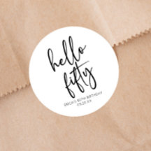 Hallo Vijftig minimalistische 50ste verjaardagsfee