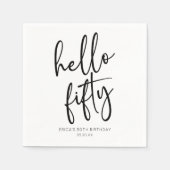 Hallo Vijftig minimalistische 50ste verjaardagsfee Servet (Voorkant)