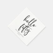 Hallo Vijftig minimalistische 50ste verjaardagsfee Servet (Hoek)
