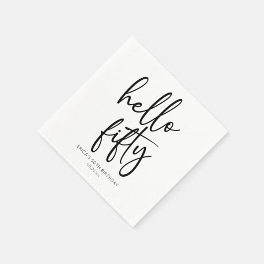Hallo Vijftig minimalistische 50ste verjaardagsfee Servet (Hoek)