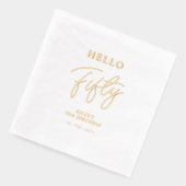 Hallo Vijftig | Modern Script 50e Verjaardagsfeest Folie Servetten (Links)
