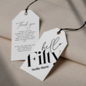 Hallo Vijftig moderne minimale elegante 50ste verj Cadeaulabel