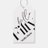 Hallo Vijftig moderne minimale elegante 50ste verj Cadeaulabel (Voorkant)