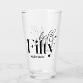 Hallo Vijftig moderne minimale elegante 50ste verj Glas (Achterkant)