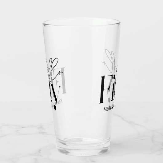 Hallo Vijftig moderne minimale elegante 50ste verj Glas (Links)