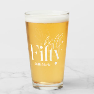 Hallo Vijftig moderne minimale elegante 50ste verj Glas