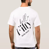 Hallo Vijftig moderne minimale elegante 50ste verj T-shirt (Achterkant)
