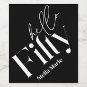 Hallo Vijftig moderne minimale elegante 50ste verj Wijn Etiket (Enkel label)