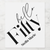 Hallo Vijftig moderne minimale elegante 50ste verj Wijn Etiket (Enkel label)