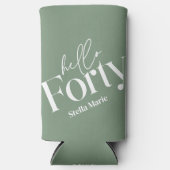 Hallo Vijftig moderne minimale groene 40e verjaard Seltzer Blikjeskoeler (Voorkant)