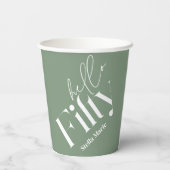 Hallo Vijftig moderne minimale groene 50ste verjaa Papieren Bekers (Achterkant)