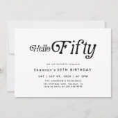 Hallo Vijftig moderne retro 50e verjaardag Kaart (Voorkant)