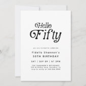 Hallo Vijftig moderne retro 50e verjaardag Kaart (Voorkant)