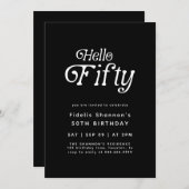 Hallo Vijftig moderne retro 50e verjaardag Kaart (Voorkant / Achterkant)