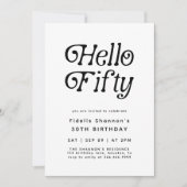 Hallo Vijftig moderne retro 50e verjaardag Kaart (Voorkant)