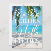 Hallo Vijftig strandscène 50ste verjaardagsfeest Kaart (Voorkant)