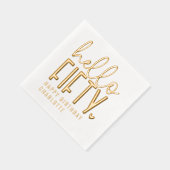 Hallo Vijftigste 50ste verjaardag gepersonaliseerd Folie Servetten (Rechts)