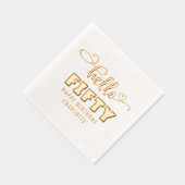 Hallo Vijftigste 50ste verjaardag gepersonaliseerd Folie Servetten (Rechts)