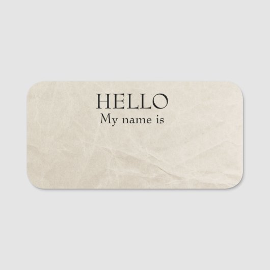 Hallo Vintage Droog wissen Herbruikbaar Naamplaatje (Voorkant)