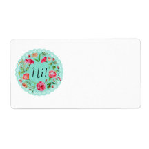 Hallo! Vintage landelijke adreslabels met bloemenk
