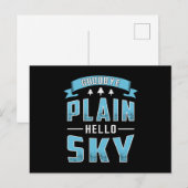 Hallo Vintage Skydiver Goodbye Plain Briefkaart (Voorkant / Achterkant)