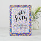 Hallo Violet Blauw Mozaïek Kaart (Staand voorkant)