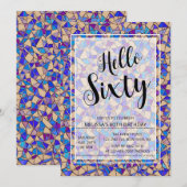 Hallo Violet Blauw Mozaïek Kaart (Voorkant / Achterkant)