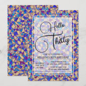 Hallo Violet Blauw Mozaïek Kaart (Voorkant / Achterkant)