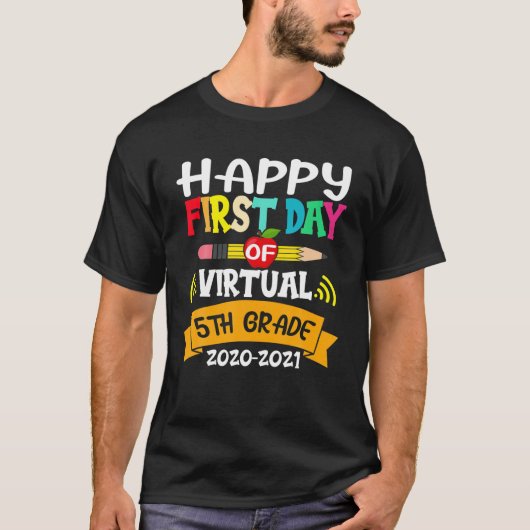 hallo virtuele 5de Grade Squad Funny School T-shirt (Voorkant)