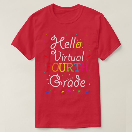 hallo Virtuele vierde graad Virtuele 4de Grafiek t T-shirt (Design voorkant)