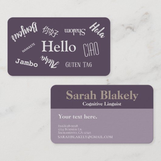 hallo Visitekaartje (Voorkant / Achterkant)