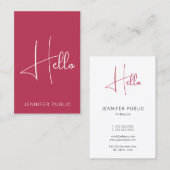 hallo Visitekaartje Modern Verticaal Professioneel (Voorkant / Achterkant)