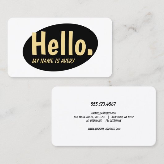 Hallo Visitekaartje voor sociale netwerken (Voorkant / Achterkant)