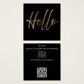 Hallo Visitekaartje Zwart en Goud Glitter (Voorkant /achterkant)
