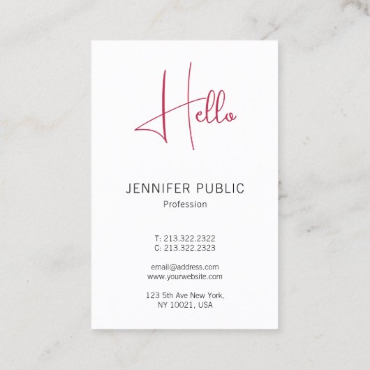 hallo Visitekaartjes Elegant Modern Verticaal (Achterkant)