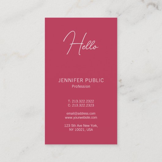 hallo Visitekaartjes Moderne verticale kalligrafie (Achterkant)
