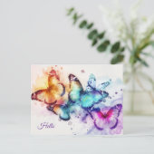 Hallo vlinder briefkaart (Staand voorkant)