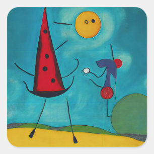 Hallo Voeg je eigen tekst toe Vierkante Sticker