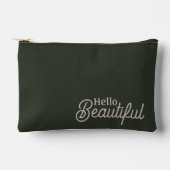 Hallo Voeg naam toe Donkergroene beige textuur Etui (Voorkant)