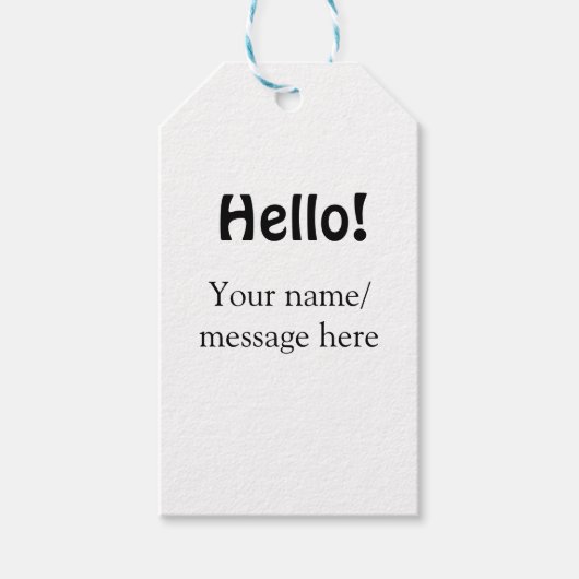 Hallo Voeg naambericht toe Eenvoudig Minimale bedr Cadeaulabel (Voorkant)