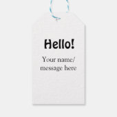 Hallo Voeg naambericht toe Eenvoudig Minimale bedr Cadeaulabel (Achterkant)