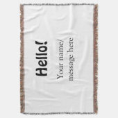 Hallo Voeg naambericht toe Eenvoudig Minimale bedr Deken (Voorkant Verticaal)