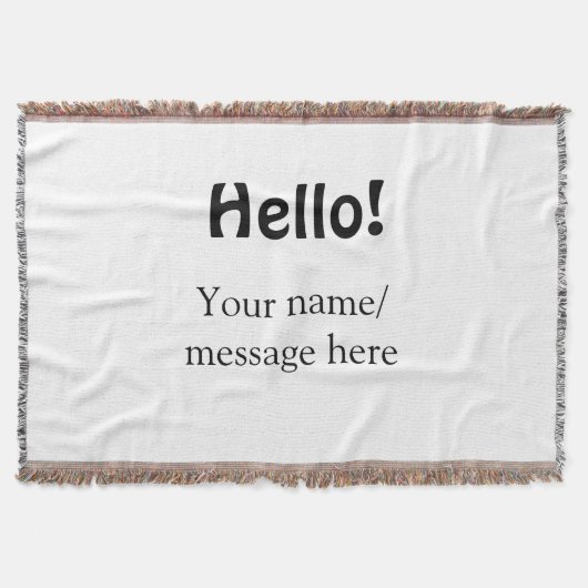 Hallo Voeg naambericht toe Eenvoudig Minimale bedr Deken (Voorkant)