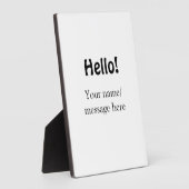 Hallo Voeg naambericht toe Eenvoudig Minimale bedr Fotoplaat (Zijkant)