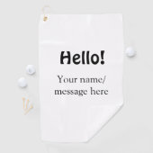 Hallo Voeg naambericht toe Eenvoudig Minimale bedr Golfhanddoek (Insitu)