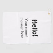 Hallo Voeg naambericht toe Eenvoudig Minimale bedr Golfhanddoek (Horizontaal)