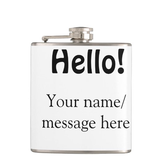 Hallo Voeg naambericht toe Eenvoudig Minimale bedr Heupfles (Voorkant)