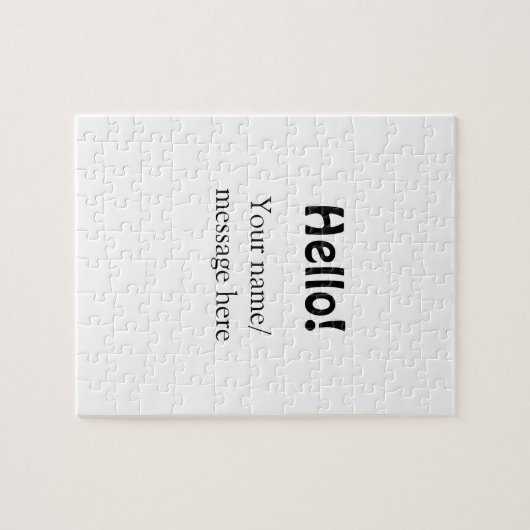 Hallo Voeg naambericht toe Eenvoudig Minimale bedr Legpuzzel (Horizontaal)