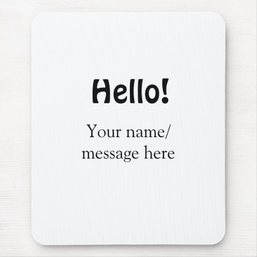 Hallo Voeg naambericht toe Eenvoudig Minimale bedr Muismat (Voorkant)